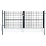 casanoov Doppelflügeltor 306 x 131 cm Grau/Metall