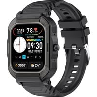 Smartwatch für Damen/Herren mit Telefonfunktion, Fitnessuhr mit Bluetooth-Anruf, 1,91 Bildschirm, Schlafüberwachung, Schrittzähler für Android/IOS - Schwarz