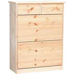 Erst-Holz 90.50-188 Schuhregal Schuhkipper Kiefer natur 2 Schubläden, 2 Kipptüren