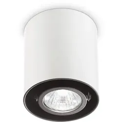 Ideal Lux Aufbaustrahler MOOD ROUND, Ø 9cm, inkl. GU10 28W 2700K, schwenkbar, Weiß / innen schwarz IDEA-140841