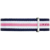 Daniel Wellington Classic Southampton, Blau-rosa-weiß/Silber Uhrenarmband, 18mm, NATO, für Damen und Herren