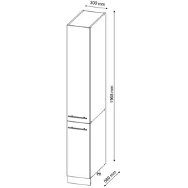 Vicco Badschrank Fame-Line 30 x 206,8 x 58 cm Bordeaux Hochglanz