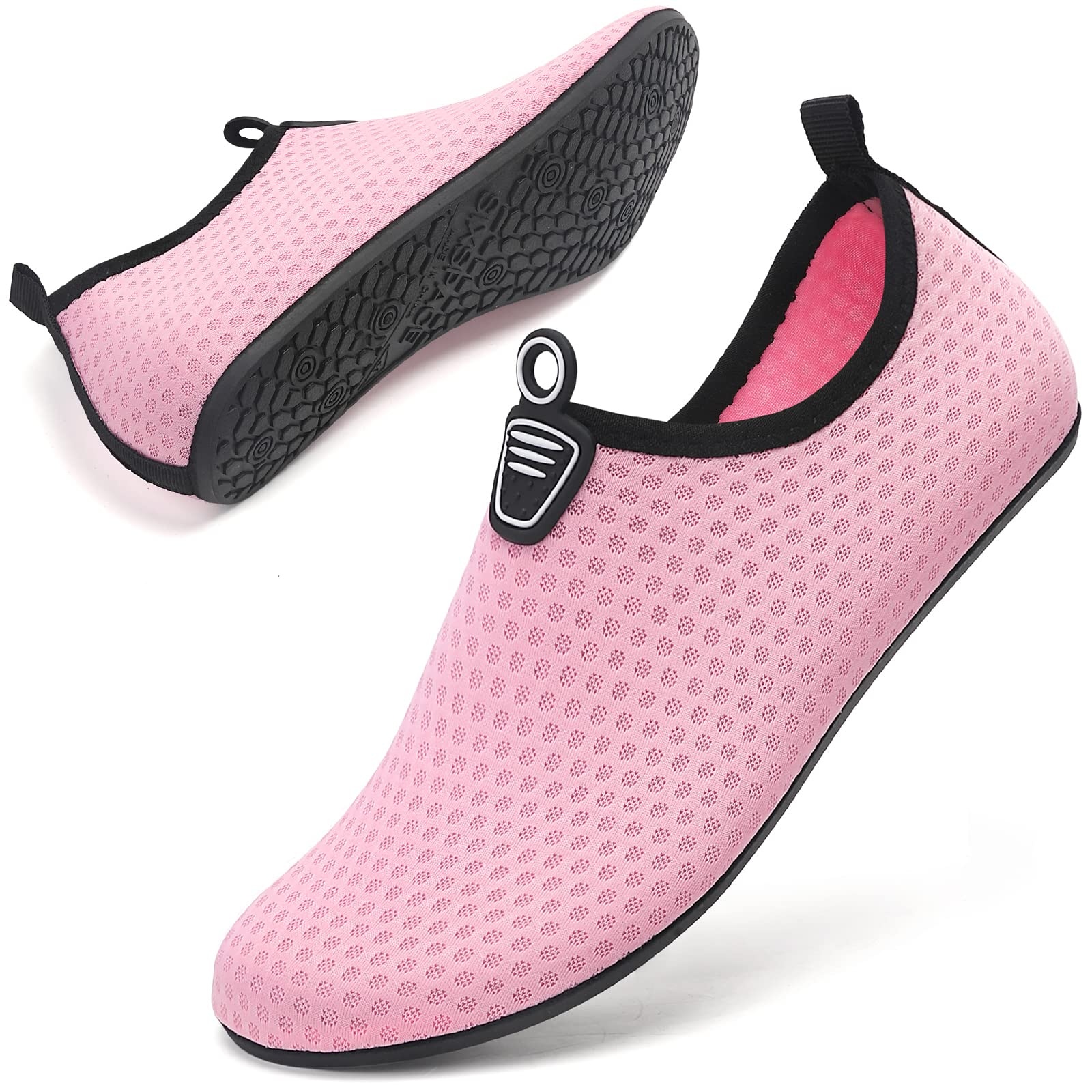 Sixspace Damen Herren Badeschuhe Wasserschuhe Schwimmschuhe Männer Frauen Strandschuhe Aquaschuhe Barfußschuhe für Strand,Pool,Meer,Wassersport,Tauchen,Surfen,Aqua Cyclin(Rosa,41 EU) - 41 EU