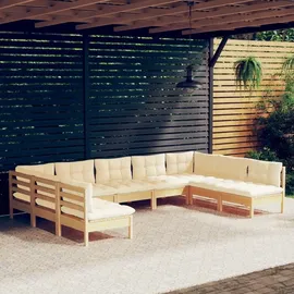 vidaXL Modell 20 Garten-Lounge-Set 9-tlg. creme