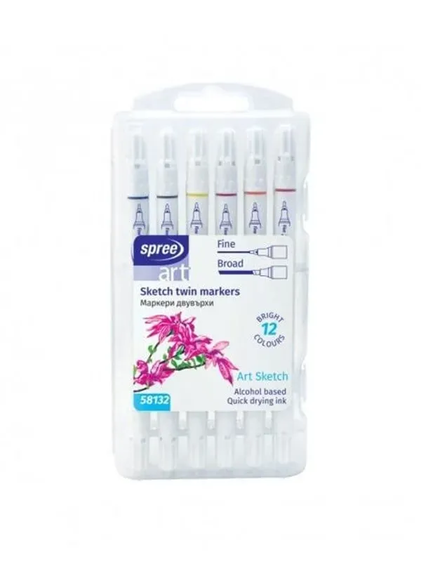 TWIN MARKER 12 pcs. in case