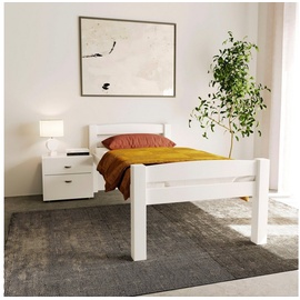 Home Affaire Einzelbett »"OFI", Jugendbett, Skandinavisches Design, zeitlos elegant«, zertifiziertes Massivholz, Liegefläche 90x200 cm, weiß