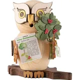 Kuhnert Räuchermännchen Raucheule Jahreseule 2024 Mehlbeere aus Massivholz - ca. 15 cm - Made in Germany