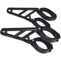 Highsider CNC Lampenhalter Set für Motorrad 38-41 mm Schwarz