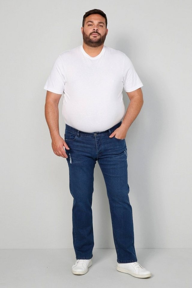 Men Plus 5-Pocket-Jeans Jeans Spezialschnitt blau
