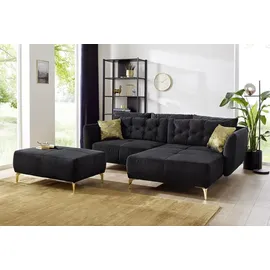 JOB Ecksofa SALOME, 251 x 186 cm - Samt mit Kissen
