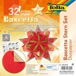 Bastelset Bascetta-Stern Duo rot/gold FOLIA 326/2020  20x20cm 32Bl