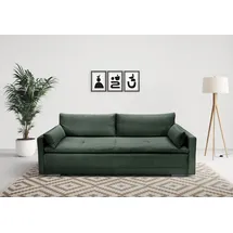 Home Affaire Schlafsofa "Andrea", grün B:218cm T:96cm, 100%Polyester, Sofas, Schlafsofa, mit Boxspringaufbau, Bettfunktion & Bettkasten, Dauerschlafsofa