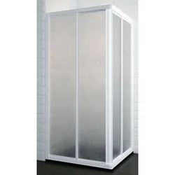 Doccia Viena Duschkabinen Eck-Abtrennung mit zwei Schiebetüren und zwei Fixteilen, bis 240cm, H:bis 220cm, RAL-Farbe, Acryl