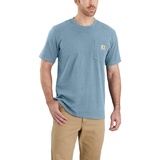 CARHARTT Carhartt, Herren, K87 Lockeres, schweres, kurzärmliges T-Shirt mit Tasche, Alpines Blau meliert, XS