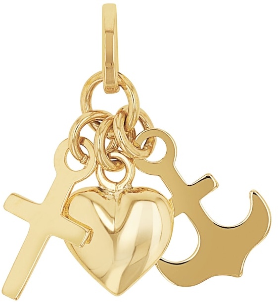 amor Motivanhänger für Damen, Gold 375 | Glaube/Liebe/Hoffnung Charms & Kettenanhänger  