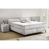 Jockenhöfer Gruppe Boxspringbett »Diva, inkl. 7-Zonen-TTFK-Matratze« Kopfteil höhenverstellbar, KS-Topper grau