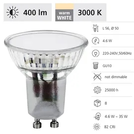 EGLO 110142 LED GU10 Leuchtmittel 1x2,9W Ø50mm warmweiss