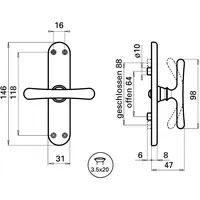 Grundmann Fenstertrieb 520 gerade, - Aluminium