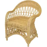 Hofmann Living And More Relaxsessel Handgeflochten 65 x 85 x 65 cm Beige ohne Kissen