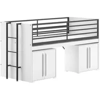 Vipack SAM halbhohes Bett mit Schreibtisch, 2 Kommoden 2-trg.,