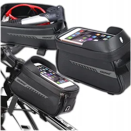 krumad Fahrradtasche Rahmentasche mit Handyhalterung wasserdicht 6,7 Zoll schwarz