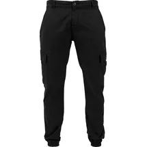 URBAN CLASSICS Washed Twill Cargohose Black 32