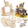 Baker Ross FX187 Spukhaus Holz Bemalen-4er Pack, Halloween Bilderrahmen für Kinder zum Bemalen und Ausstellen