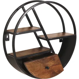 SIT Möbel Panama Wandregal 50 x 13 x 50 cm Antikschwarz / Mango