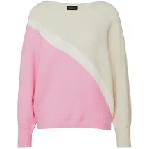 s.Oliver Feinstrickpullover mit Fledermausärmeln Pink / Weiß 4XL
