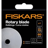 Fiskars Original Fiskars Ersatzklinge, Titan-Rollklinge für gerade Schnitte, Inkl. Klingenablage, Ø 60 mm, Stahl mit Titan-Beschichtung, 1066044