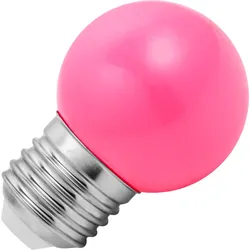 Lighto | LED-Glühbirne | Große Fassung E27 | Kugelbirne | Rosa | 45mm | 1W