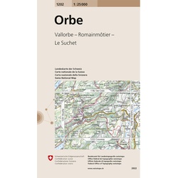 Landeskarte 1:25 000 / 1202 Orbe, Karte (im Sinne von Landkarte)