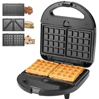 (nior 1,8 Kg) Koticidsin Multifunktions-waffeleisen, Sandwichmaker, Grill Und Waffeleisen 3 In 1, 750 W Leistung, Schwarz