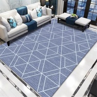 Teppich Flur Teppich Waschbar Teppich Sofa Blaue Feine Linie Geometrische Muster Anti Schmutz Und Anti Rutsch Blau 50X80Cm Mädchen Teppich Kinderzimmer 1Ft 7.7''X2Ft 7.5''