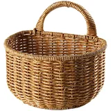 Wandbehang gewebter Korb, Weidenkorb, Wandmontage, Hängekorb, Rattan-Hängekorb, Weidengeflecht, Aufbewahrungskorb, Wand, Zwiebelkorb, Knoblauchbehälter, Ei, Obstkorb für Küche