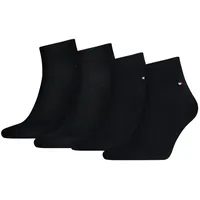 TOMMY HILFIGER Herren Quarter Socken, 4er Pack - Sneaker, Unifarben, 39-49 Schwarz/Dunkelblau 47-49