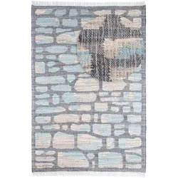 Sisalteppich MORGENLAND "Sisalteppich - Alistair - grau", blau, B:80cm H:6mm L:150cm, Jute, Teppiche, SisalOptik