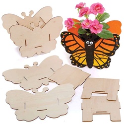 Blumentopf "Schmetterling" aus Holz (pro Set 3) Basteln mit Holz