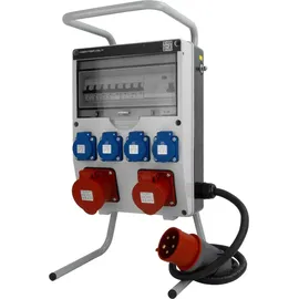 Doktorvolt Baustromverteiler mit Stecker 16A 32A 4x230V auf Ständer Mobilverteiler Stromverteiler TGD-S/FI 32A 16A 4x230V Stromverteiler Wandverteiler mit VD...