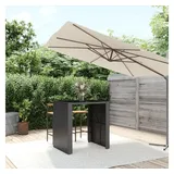 vidaXL Bartisch mit Glasplatte Schwarz 105x80x110 cm Poly Rattan