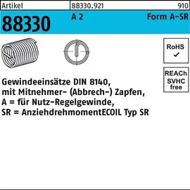 AMECOIL Gewindeeinsatz R 88330 FormA M14x21 A 2 10 Stück