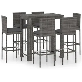 vidaXL Gartenbar-Set 7-tlg. Grau