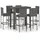 vidaXL Gartenbar-Set 7-tlg. Grau