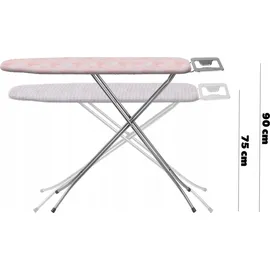 Kadax Bügelbrett mit hitzebeständiger Bügeleisenablage, Robuster Bügeltisch mit stabilen Beinen (Lachsfarbe) - Dunkelblau/Blau/Orange