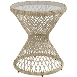 Outsunny Rattan Couchtisch Stahl, PE Rattan