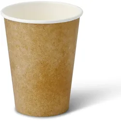 BIOZOYG 50 Stück Kaffee Trinkbecher braun 300ml / 12oz Einwegbecher Pappbecher für Heißgetränke, umweltfreundlich kompostierbare To-Go-Becher