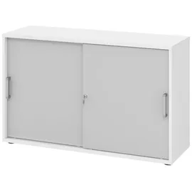 bümö Aktenschrank 80 x 40 x 180 grau/weiß