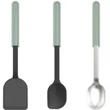Mepal Koch-Set 3-teilig Pfannenwender/Rührlöffel/Edelstahl-Schöpflöffel Nordic Sage