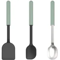 Mepal Koch-Set 3-teilig Pfannenwender/Rührlöffel/Edelstahl-Schöpflöffel Nordic Sage