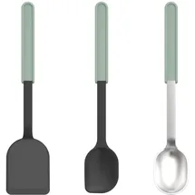 Mepal Koch-Set 3-teilig Pfannenwender/Rührlöffel/Edelstahl-Schöpflöffel Nordic Sage